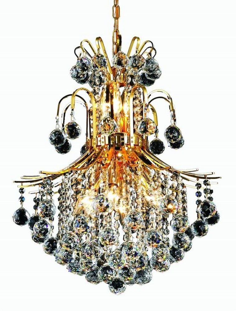 Elegant Lighting-V8002D22G/RC-Toureg - Eleven Light Chandelier Royal Cut Gold Chrome Finish