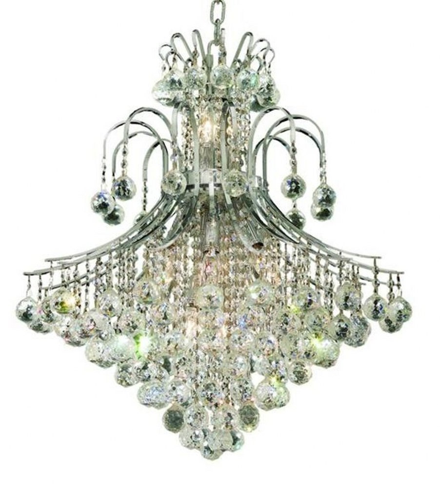 Elegant Lighting-V8003D25C/RC-Toureg - Fifteen Light Chandelier Royal Cut Chrome Chrome Finish