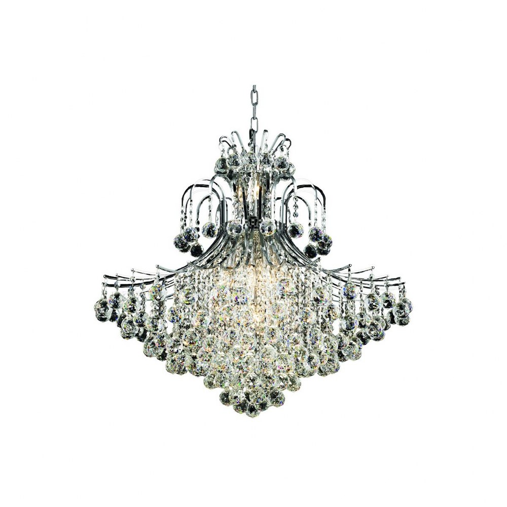 Elegant Lighting-V8005G31C/RC-Toureg - Fifteen Light Chandelier Royal Cut Chrome Chrome Finish