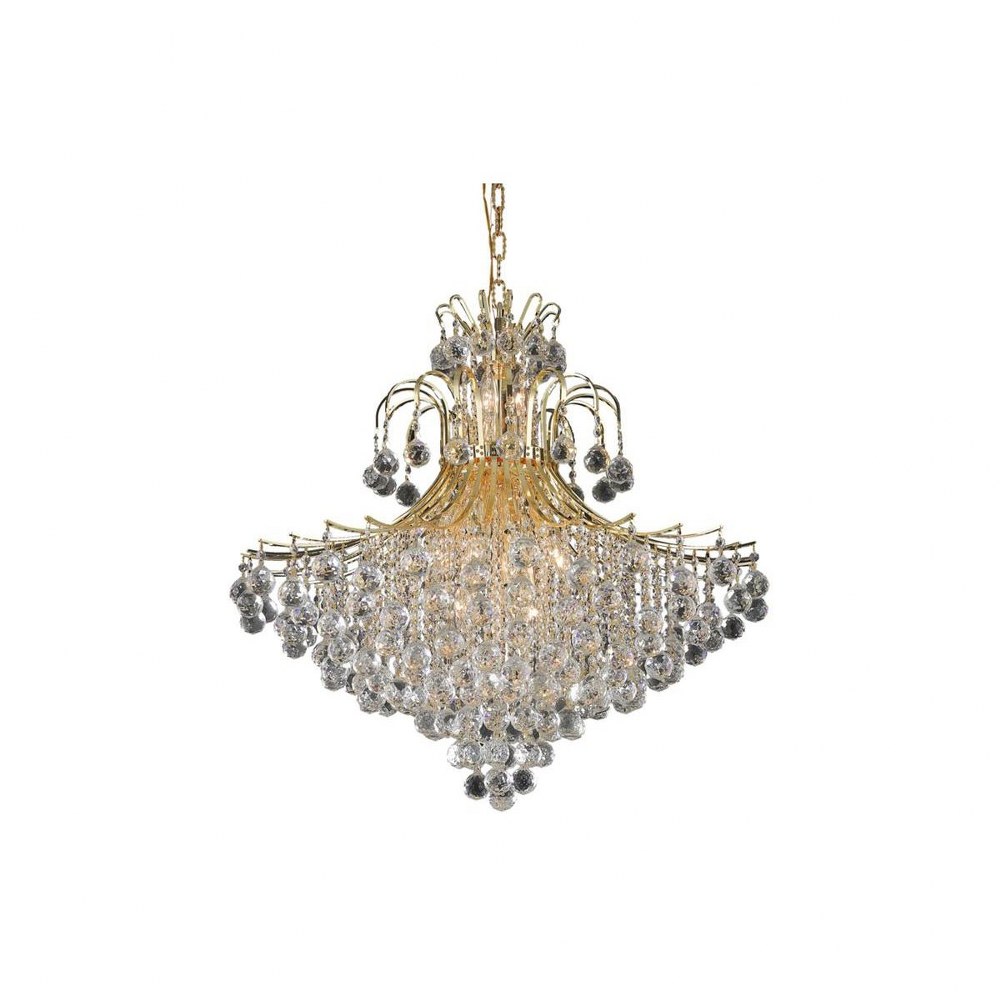 Elegant Lighting-V8005G31G/RC-Toureg - Fifteen Light Chandelier Royal Cut Gold Chrome Finish