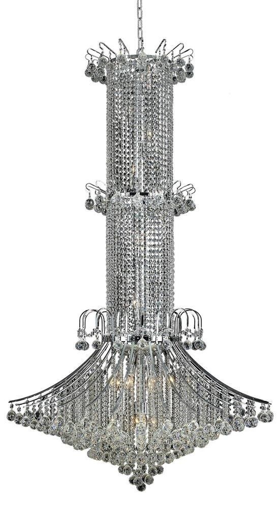 Elegant Lighting-V8008G44C/RC-Toureg - Twenty Light Chandelier Royal Cut Chrome Chrome Finish