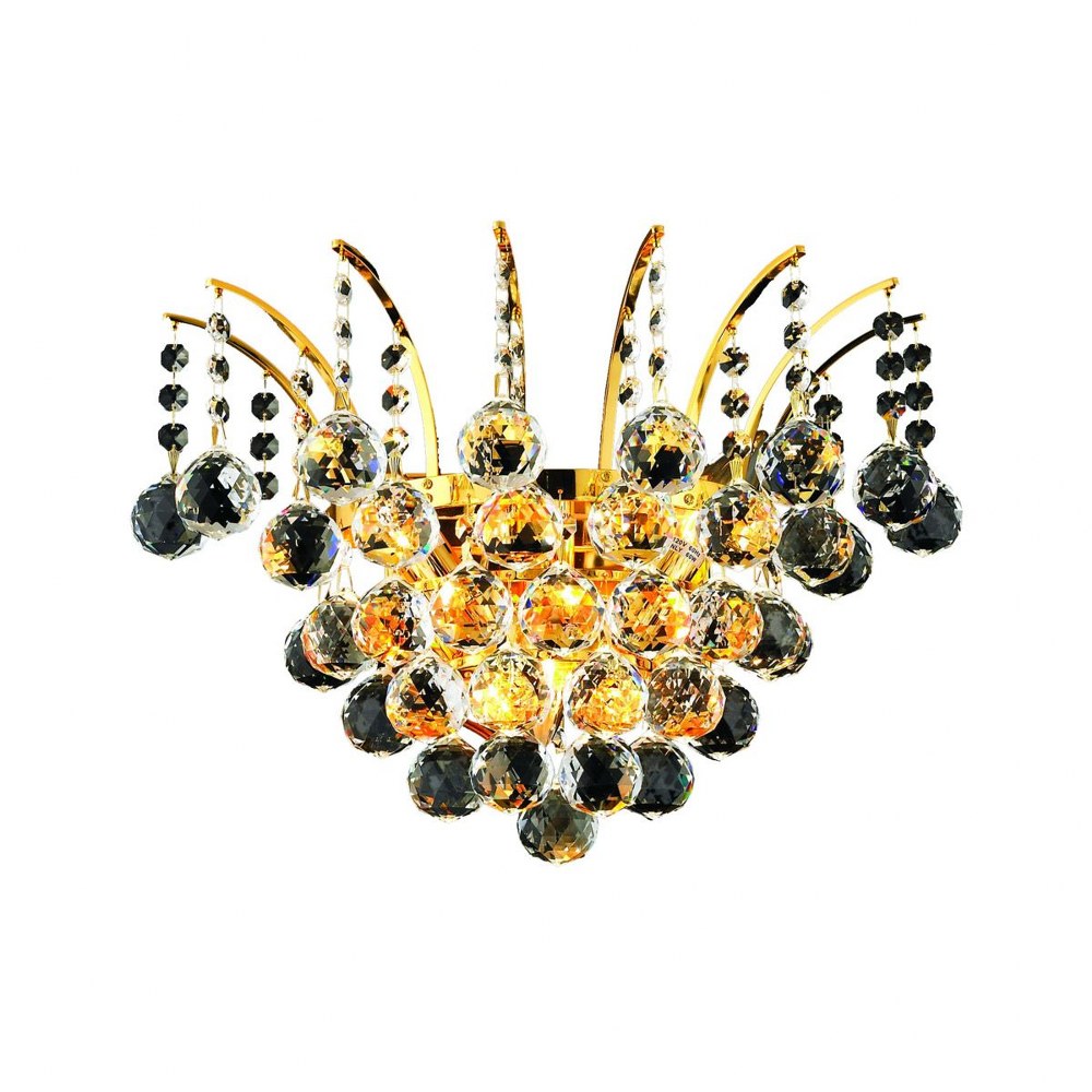 Elegant Lighting-V8031W16G/RC-Victoria - Three Light Wall Sconce Gold Royal Cut Chrome Finish