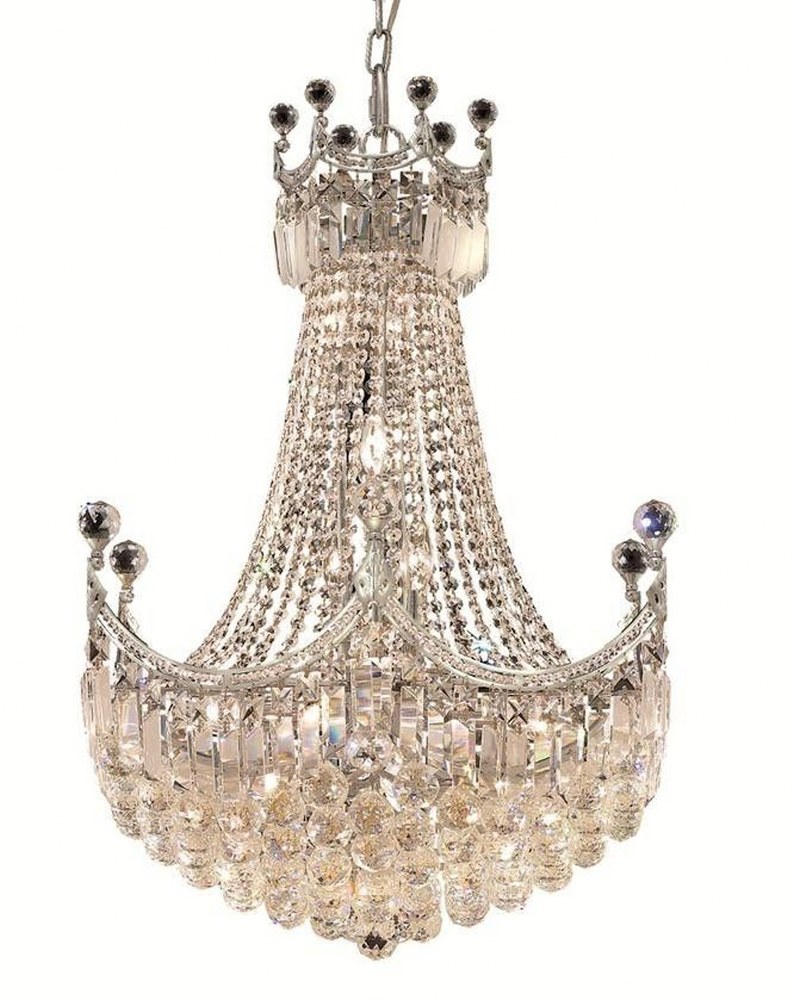 Elegant Lighting-V8949D24C/RC-Corona - Eighteen Light Chandelier Royal Cut Chrome Chrome Finish