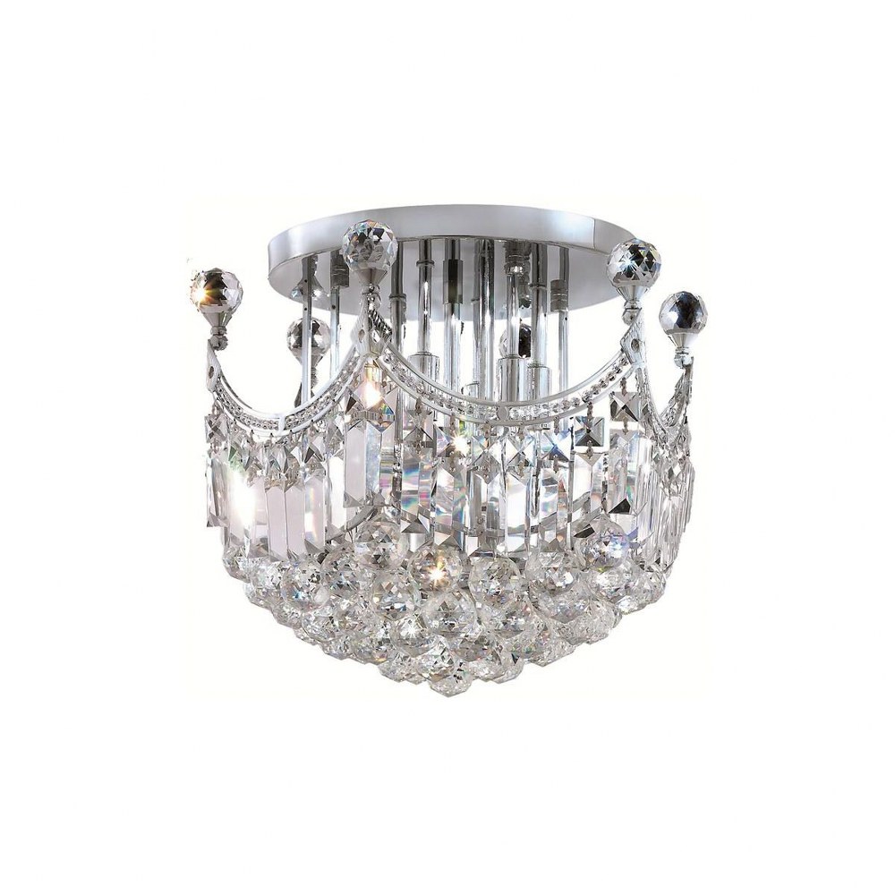 Elegant Lighting-V8949F16C/RC-Corona - Six Light Flush Mount Royal Cut Chrome Chrome Finish