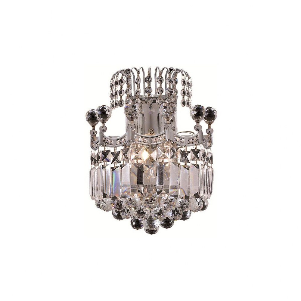 Elegant Lighting-V8949W12C/RC-Corona - Two Light Wall Sconce Chrome Royal Cut Chrome Finish