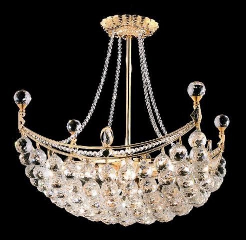 Elegant Lighting-V9800D20G/RC-Corona - Eight Light Chandelier Royal Cut Gold Chrome Finish