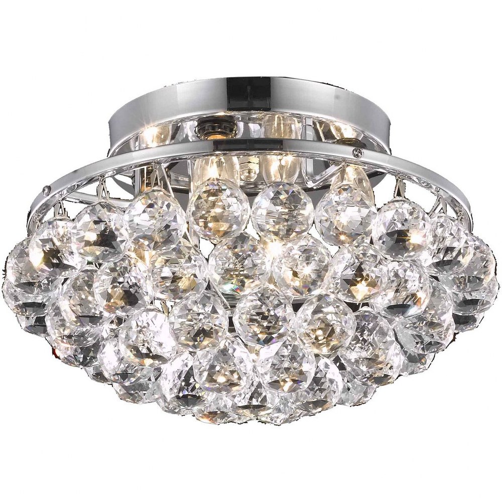 Elegant Lighting-V9805F14C/RC-Corona - Four Light Flush Mount Royal Cut Chrome Chrome Finish