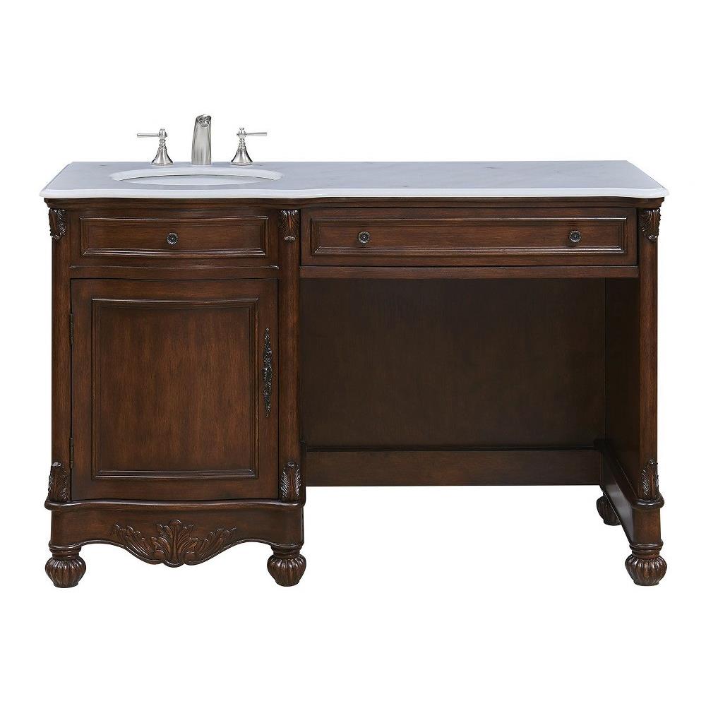 Elegant Decor Vf 1044 Windsor 52 Inch 1 Drawer Rectangle Single Bathroom Vanity Sink Set