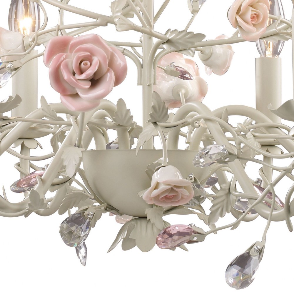 Heritage 3-Light Vanity In Cream And Porcelain Roses 