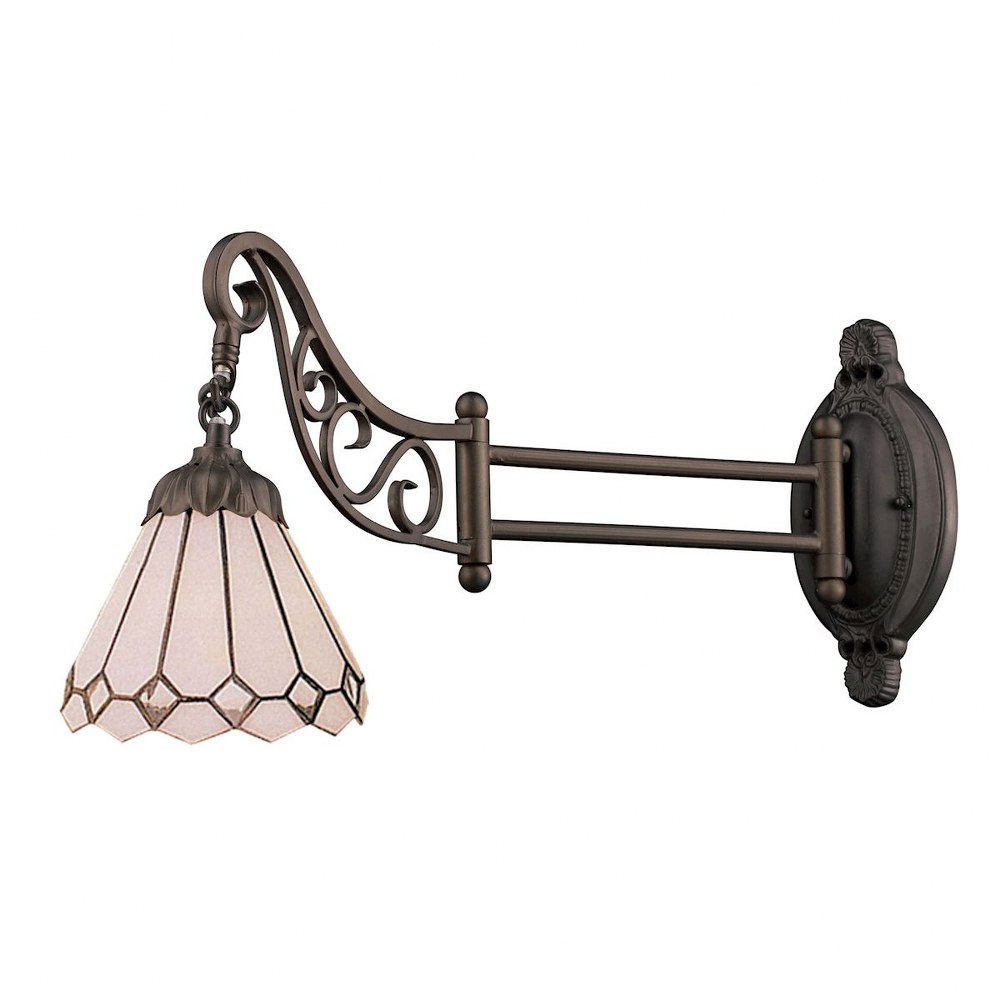 Elk Lighting-079-TB-04-Mix-N-Match - 1 Light Swingarm Wall Sconce in Traditional Style with Victorian and Vintage Charm inspirations - 12 Inches tall and 7 inches wide   Tiffany Bronze Finish with Tif