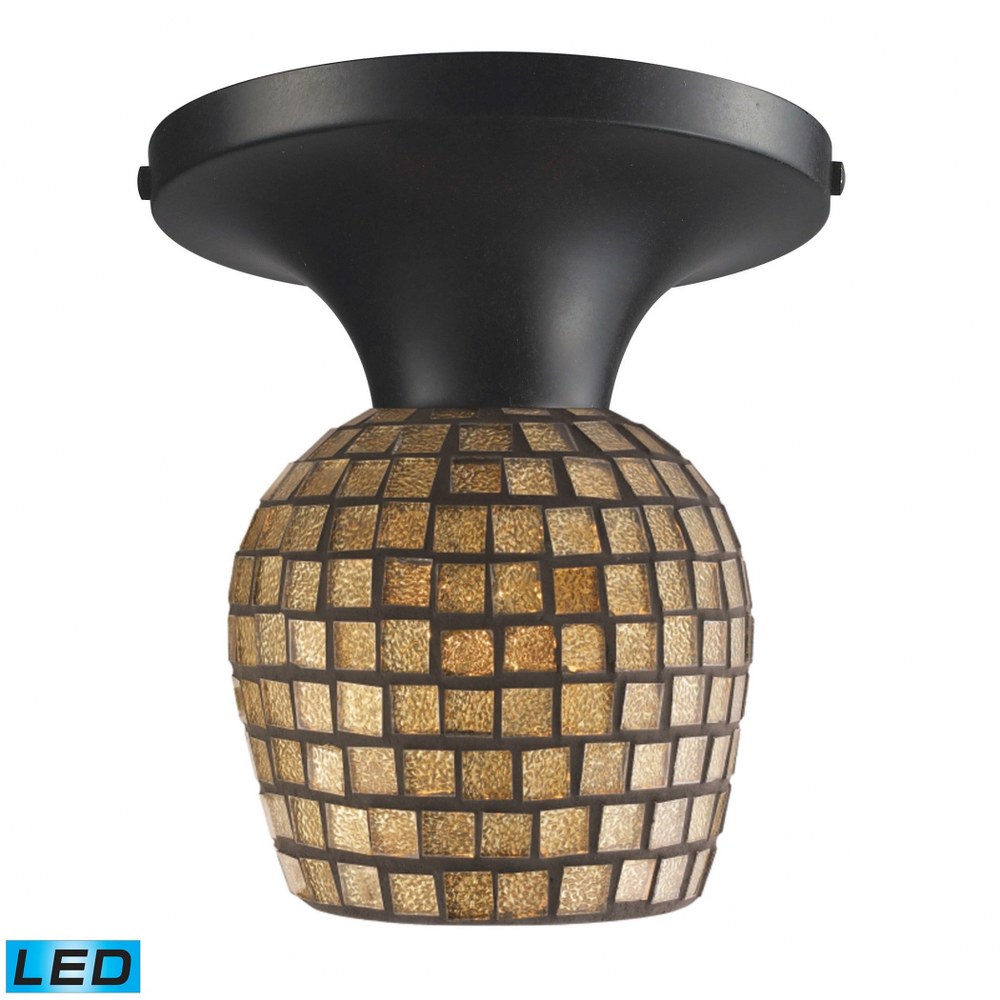 Elk Lighting-10152/1DR-GLD-LED-Celina - 1 Light Semi-Flush Mount in Transitional Style with Boho and Eclectic inspirations - 9 Inches tall and 7 inches wide Dark Rust Golden Standard Canopy