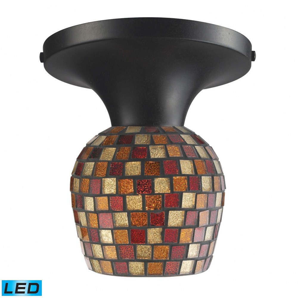 Elk Lighting-10152/1DR-MLT-LED-Celina - 1 Light Semi-Flush Mount in Transitional Style with Boho and Eclectic inspirations - 9 Inches tall and 7 inches wide Dark Rust Multi Fusion Standard Canopy
