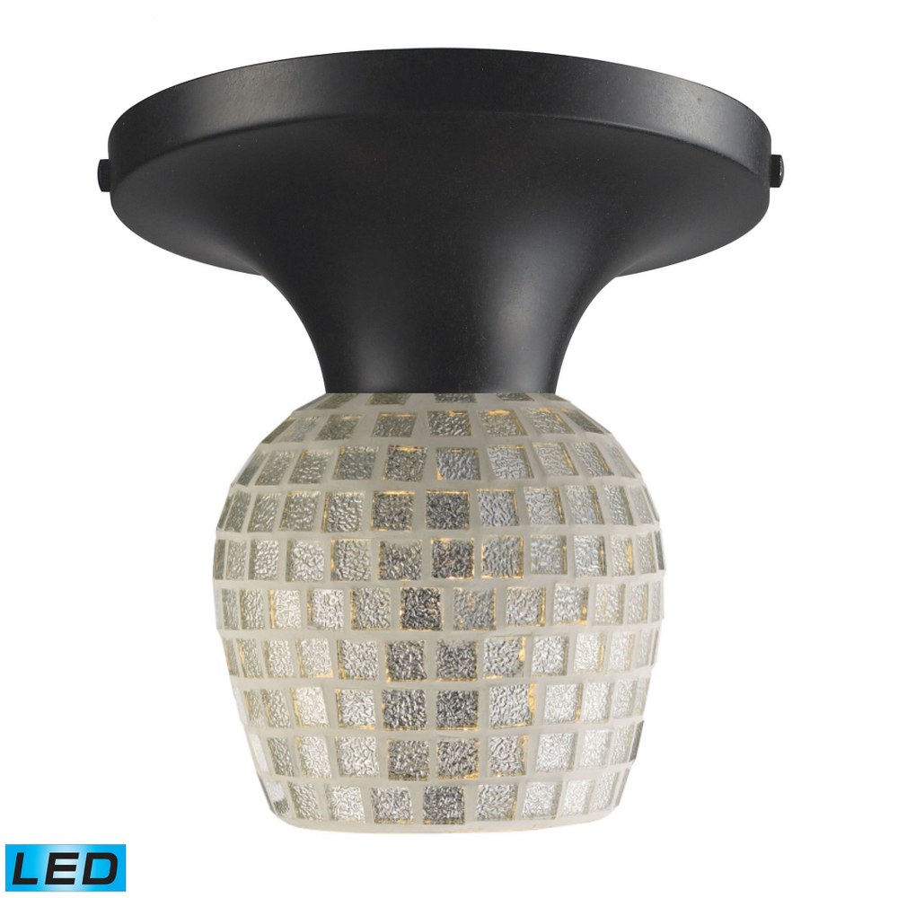 Elk Lighting-10152/1DR-SLV-LED-Celina - 1 Light Semi-Flush Mount in Transitional Style with Boho and Eclectic inspirations - 9 Inches tall and 7 inches wide Dark Rust Silver Mosaic Standard Canopy