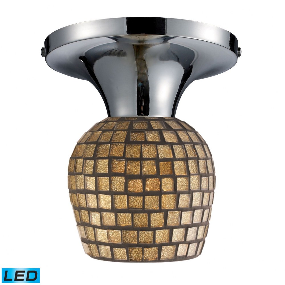 Elk Lighting-10152/1PC-GLD-LED-Celina - 1 Light Semi-Flush Mount in Transitional Style with Boho and Eclectic inspirations - 9 Inches tall and 7 inches wide Polished Chrome Golden Standard Canopy