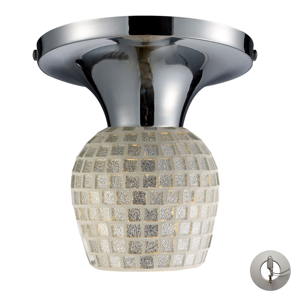 Elk Lighting-10152/1PC-SLV-LA-Celina - 1 Light Semi-Flush Mount in Transitional Style with Boho and Eclectic inspirations - 9 Inches tall and 7 inches wide Polished Chrome Silver Mosaic Recessed Adapt