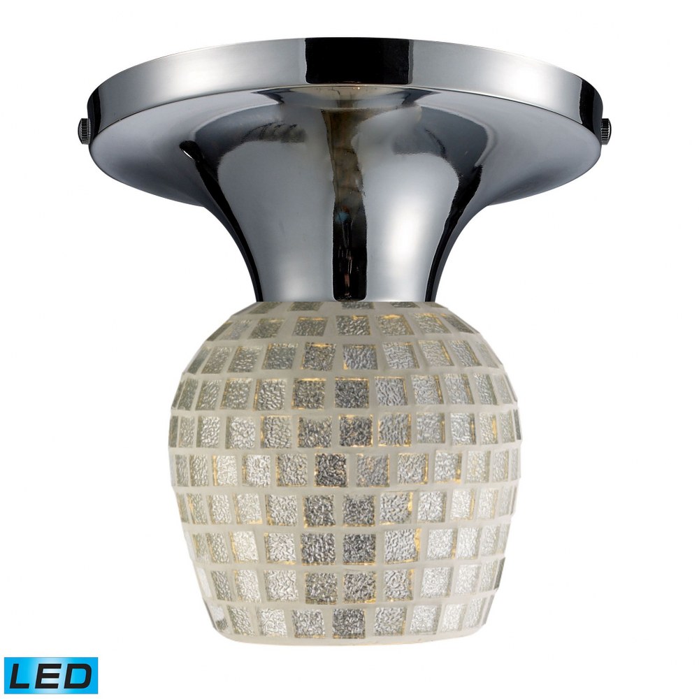 Elk Lighting-10152/1PC-SLV-LED-Celina - 1 Light Semi-Flush Mount in Transitional Style with Boho and Eclectic inspirations - 9 Inches tall and 7 inches wide Polished Chrome Silver Mosaic Standard Cano