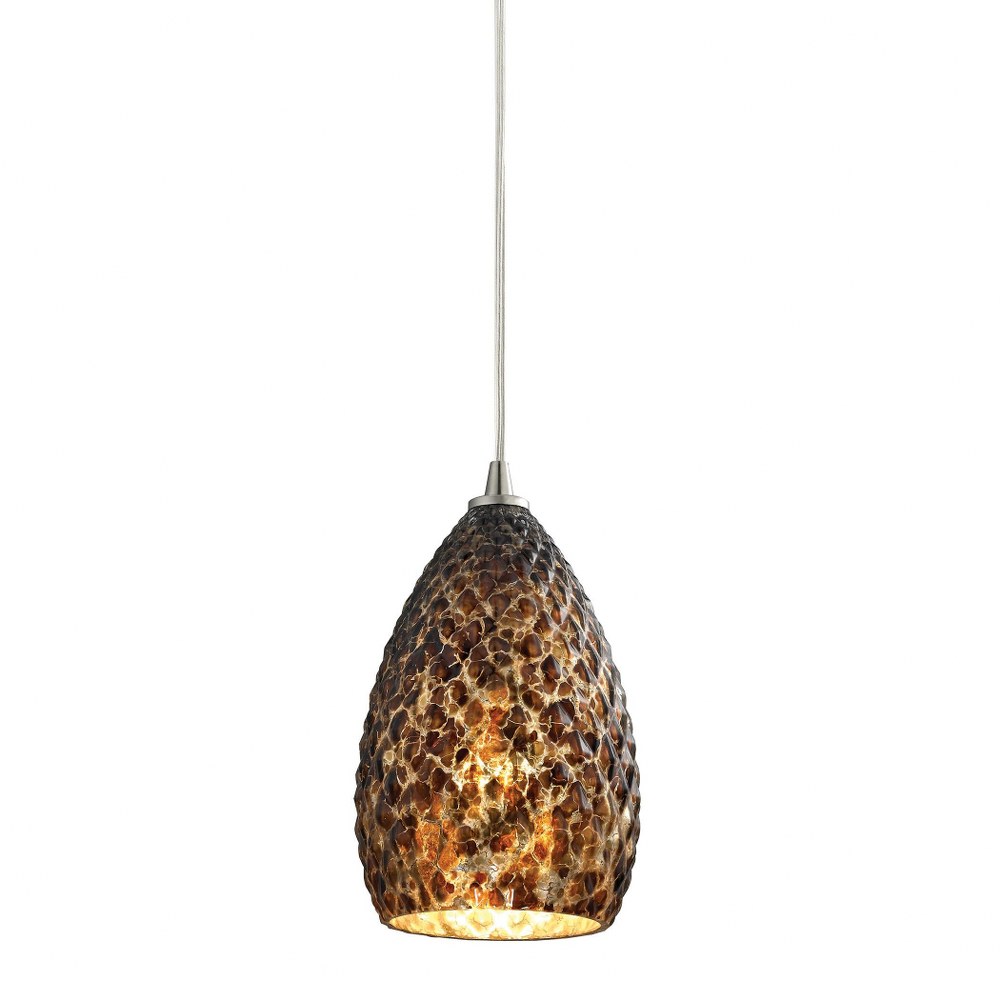 Elk Lighting-10253/1BC-Geval - 1 Light Mini Pendant in Transitional Style with Southwestern and Asian inspirations - 9 Inches tall and 5 inches wide   Geval - 1 Light Mini Pendant in Transitional Styl