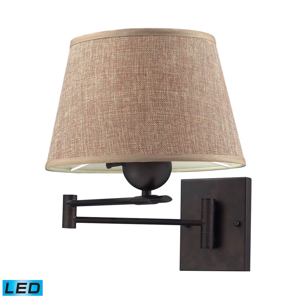 Elk Lighting-10291/1-LED-Swingarms - 9.5W 1 LED Swingarm Wall Sconce in Transitional Style with Country/Cottage and Coastal inspirations - 13 Inches tall and 11 inches wide   Aged Bronze Finish with B