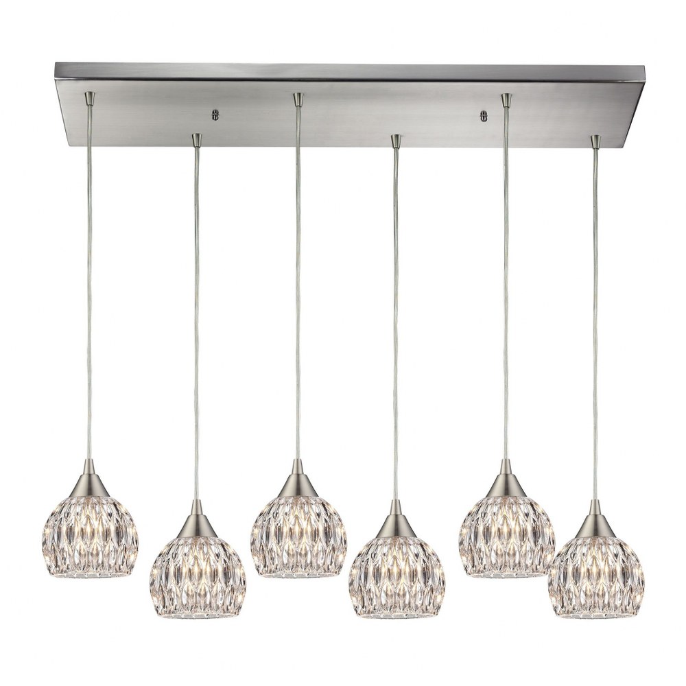 Elk Lighting-10342/6RC-Kersey - 6 Light Chandelier in Modern/Contemporary Style with Luxe/Glam and Boho inspirations - 6 Inches tall and 9 inches wide   Kersey - 6 Light Chandelier in Modern/Contempor