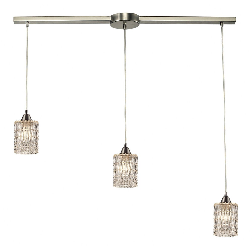 Elk Lighting-10343/3L-Kersey - 3 Light Linear Pendant in Modern/Contemporary Style with Luxe/Glam and Boho inspirations - 8 Inches tall and 5 inches wide   Kersey - 3 Light Linear Pendant in Modern/Co