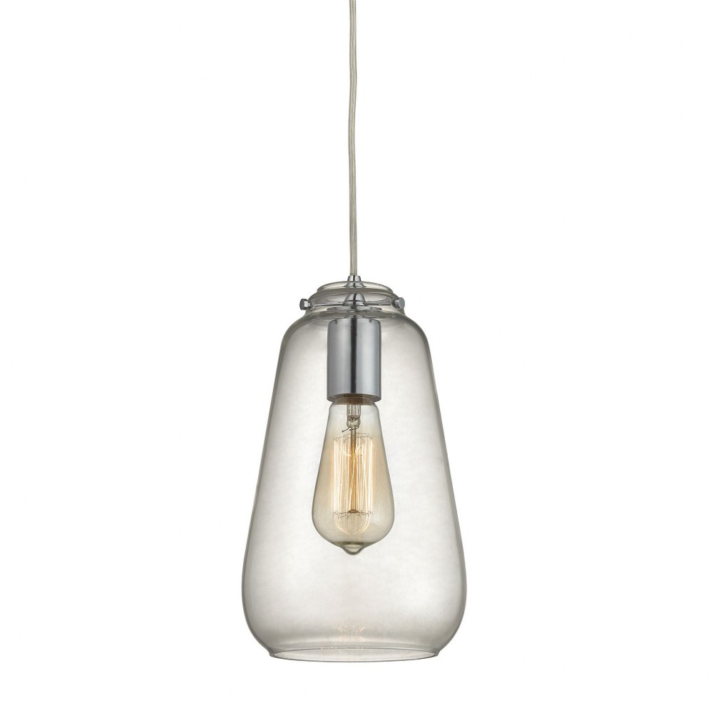 Elk Lighting-10423/1-Orbital - 1 Light Mini Pendant in Modern/Contemporary Style with Mid-Century and Scandinavian inspirations - 10 Inches tall and 6 inches wide Polished Chrome  Oil Rubbed Bronze Fi