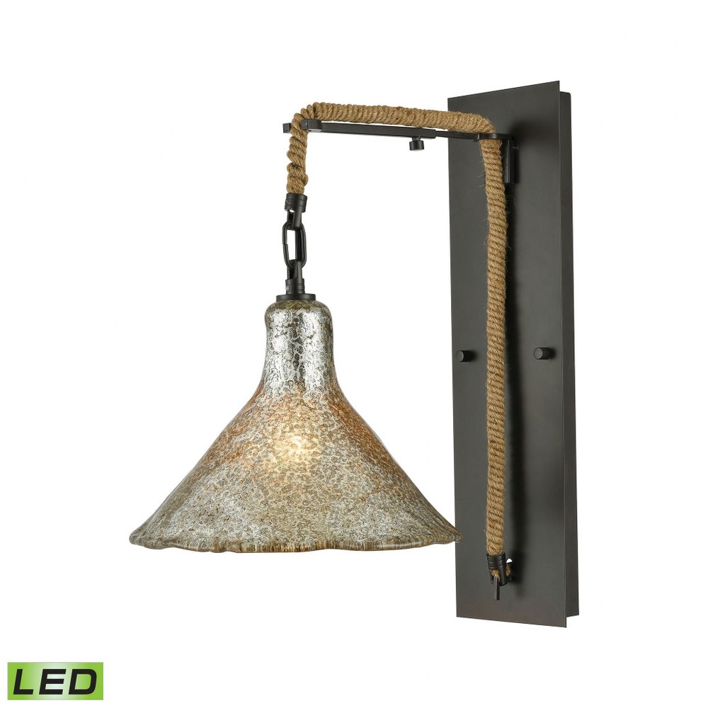 Elk Lighting-10436/1SCN-LED-Hand Formed Glass - 9.5W 1 LED Wall Sconce in Transitional Style with Southwestern and Modern Farmhouse inspirations - 18 by 10 inches wide   Oil Rubbed Bronze Finish with 