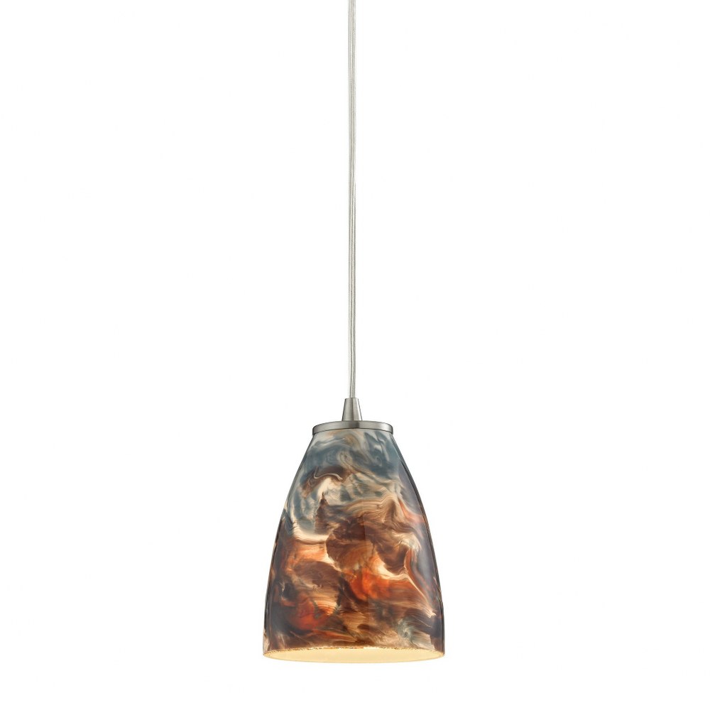 Elk Lighting-10460/1CS-Abstractions - 1 Light Mini Pendant in Transitional Style with Boho and Eclectic inspirations - 7 Inches tall and 5 inches wide   Abstractions - 1 Light Mini Pendant in Transiti