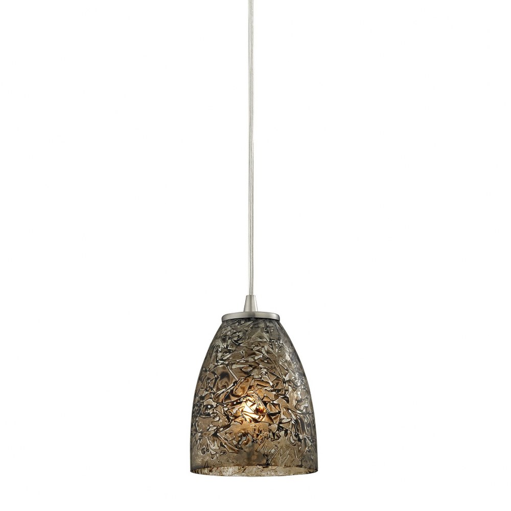 Elk Lighting-10465/1BRF-Fissure - 1 Light Mini Pendant in Transitional Style with Boho and Eclectic inspirations - 7 Inches tall and 5 inches wide   Fissure - 1 Light Mini Pendant in Transitional Styl