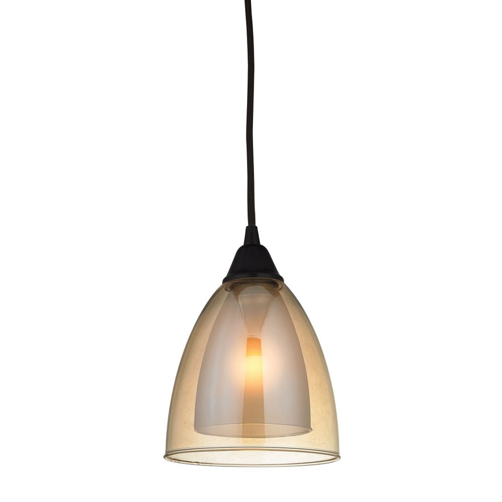 Elk Lighting-10474/1-Layers - 1 Light Mini Pendant in Modern/Contemporary Style with Luxe/Glam and Retro inspirations - 9 Inches tall and 6 inches wide Oil Rubbed Bronze  Oil Rubbed Bronze Finish with