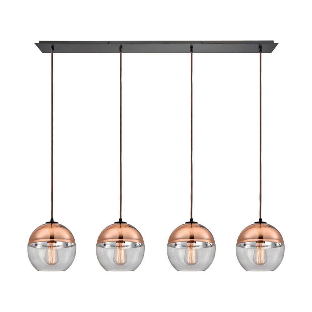 Elk Lighting-10490/4LP-Revelo - 4 Light Linear Pendant in Modern/Contemporary Style with Luxe/Glam and Mid-Century Modern inspirations - 9 Inches tall and 46 inches wide   Revelo - 4 Light Linear Pend