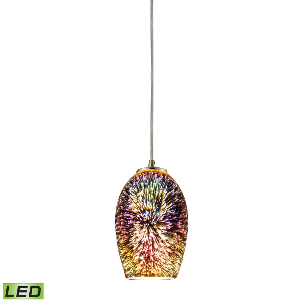 Elk Lighting-10506/1-LED-Illusions - 9.5W 1 LED Mini Pendant in Modern/Contemporary Style with Boho and Eclectic inspirations - 9 Inches tall and 4 inches wide Satin Nickel  Satin Nickel Finish with I