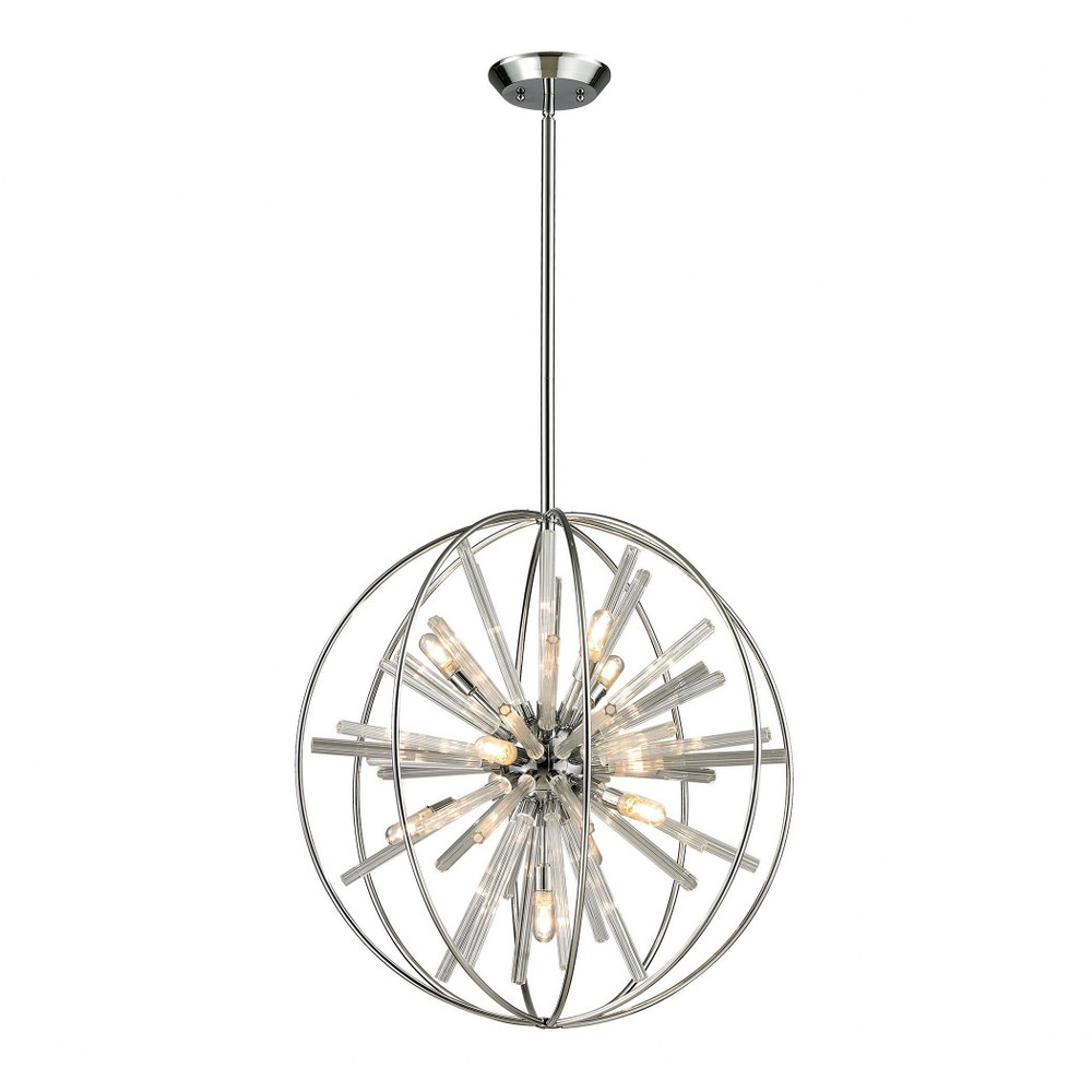 Elk Lighting-11562/10-Twilight - 10 Light Chandelier in Modern/Contemporary Style with Mid-Century and Luxe/Glam inspirations - 22 Inches tall and 22 inches wide   Polished Chrome Finish