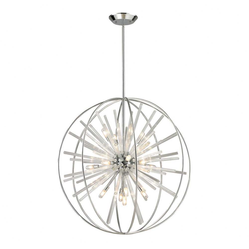 Elk Lighting-11563/15-Twilight - Fifteen Light Chandelier in Modern/Contemporary Style with Mid-Century and Luxe/Glam inspirations - 32 Inches tall and 32 inches wide   Polished Chrome Finish