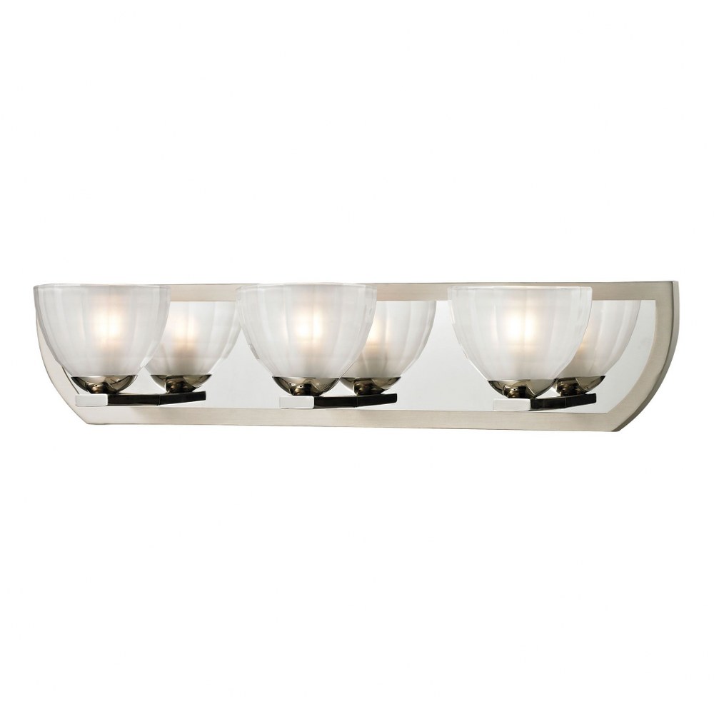 Elk Lighting-11597/3-Sculptive - Three Light Bath Vanity   Matte Nickel/Polished Nickel Finish