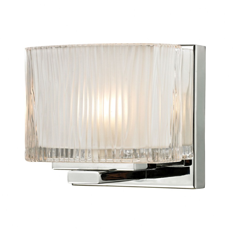 Elk Lighting-11620/1-Chiseled Glass - 1 Light Bath Vanity in Modern/Contemporary Style with Art Deco and Luxe/Glam inspirations - 5 Inches tall and 5 inches wide   Polished Chrome Finish with Chiseled