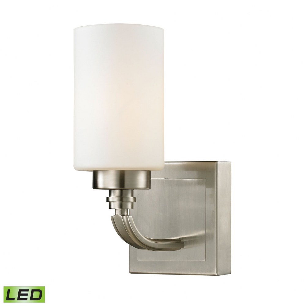 Elk Lighting-11660/1-LED-Dawson - LED Bath Bar in Transitional Style with Art Deco and Modern Farmhouse inspirations - 10 Inches tall and 5 inches wide   Brushed Nickel Finish