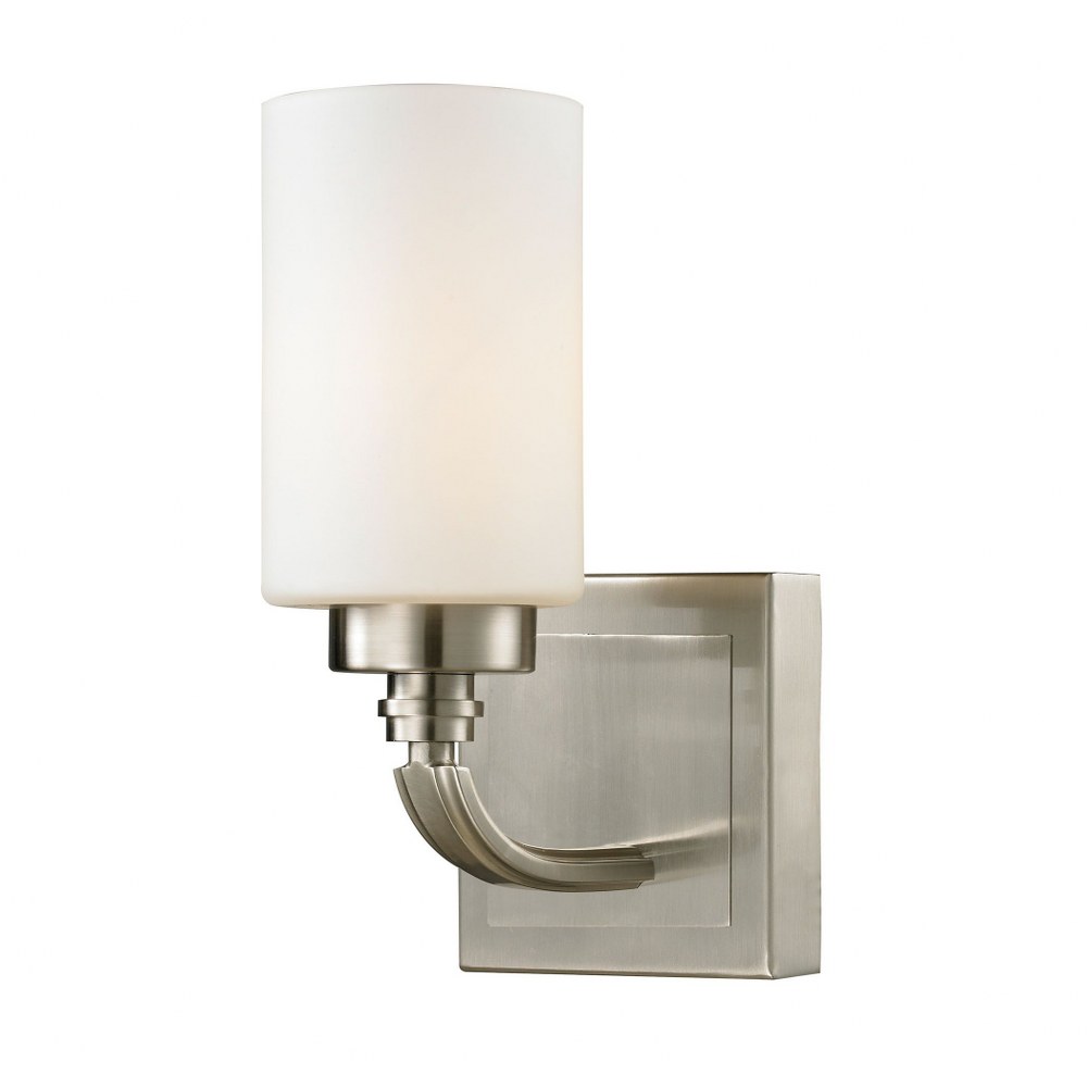 Elk Lighting-11660/1-Dawson - 1 Light Bath Bar in Transitional Style with Art Deco and Modern Farmhouse inspirations - 10 Inches tall and 5 inches wide   Brushed Nickel Finish