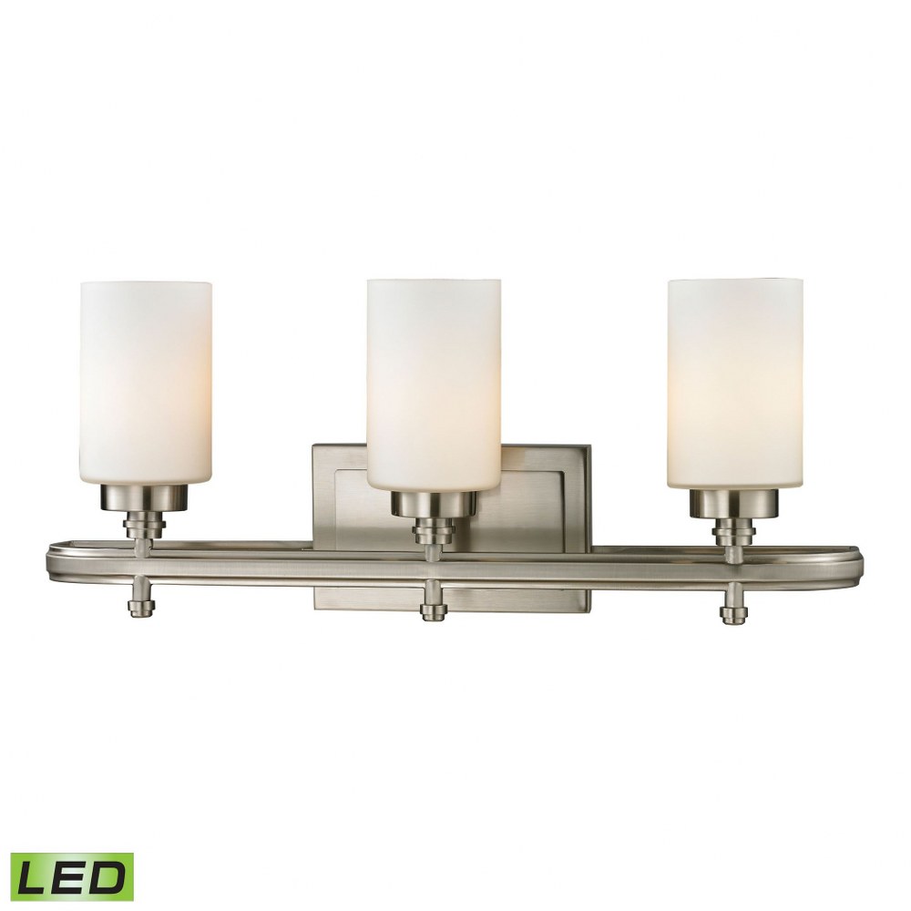 Elk Lighting-11662/3-LED-Dawson - LED Bath Bar in Transitional Style with Art Deco and Modern Farmhouse inspirations - 10 Inches tall and 23 inches wide   Brushed Nickel Finish