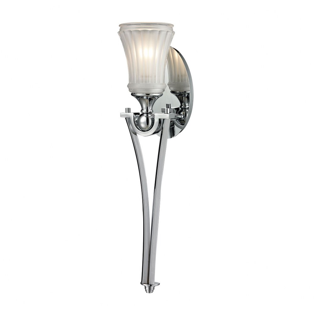 Elk Lighting-11684/1-Jayden - One Light Wall Sconce   Polished Chrome Finish with Frosted Glass