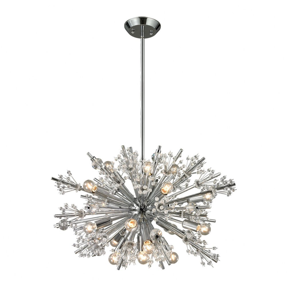 Elk Lighting-11751/19-Starburst - 9teen Light Chandelier in Modern/Contemporary Style with Luxe/Glam and Mid-Century Modern inspirations - 17 Inches tall and 26 inches wide   Polished Chrome Finish