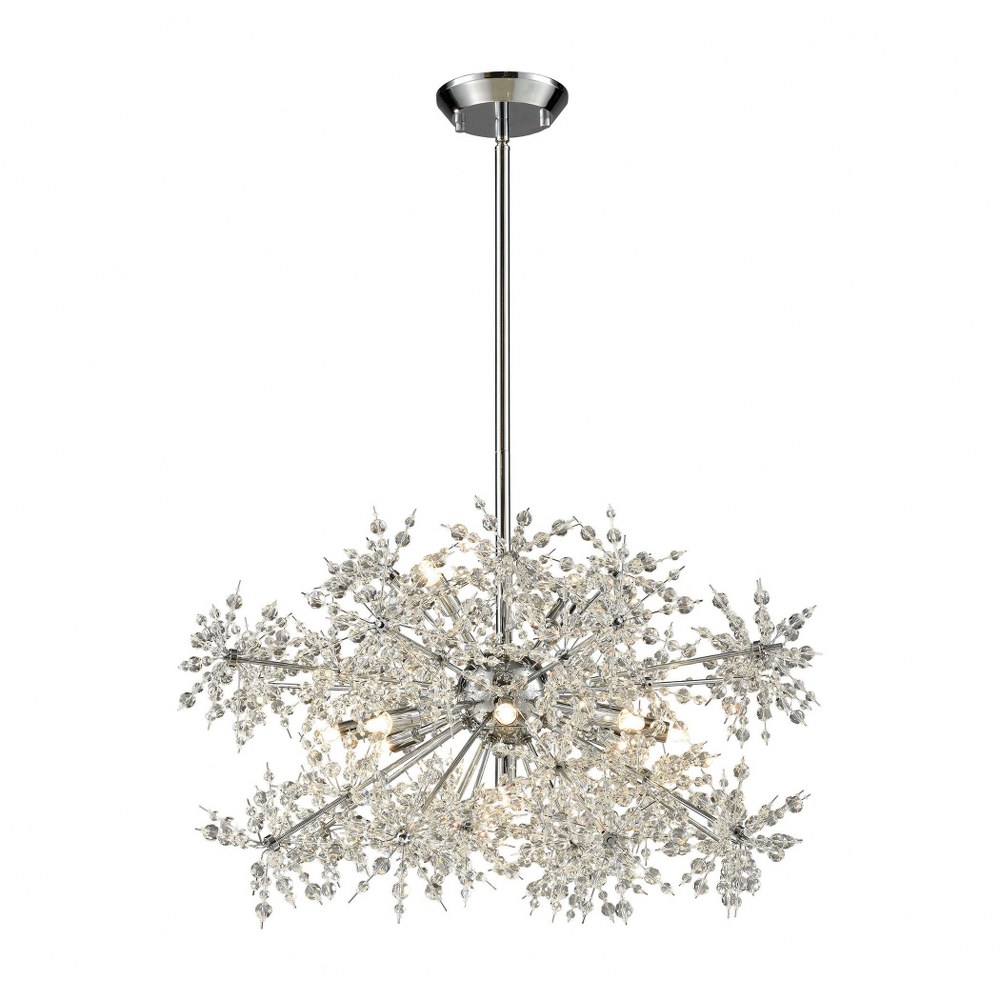 Elk Lighting-11894/11-Snowburst - 11 Light Chandelier in Modern/Contemporary Style with Luxe/Glam and Mid-Century Modern inspirations - 18 Inches tall and 28 inches wide   Polished Chrome Finish with 