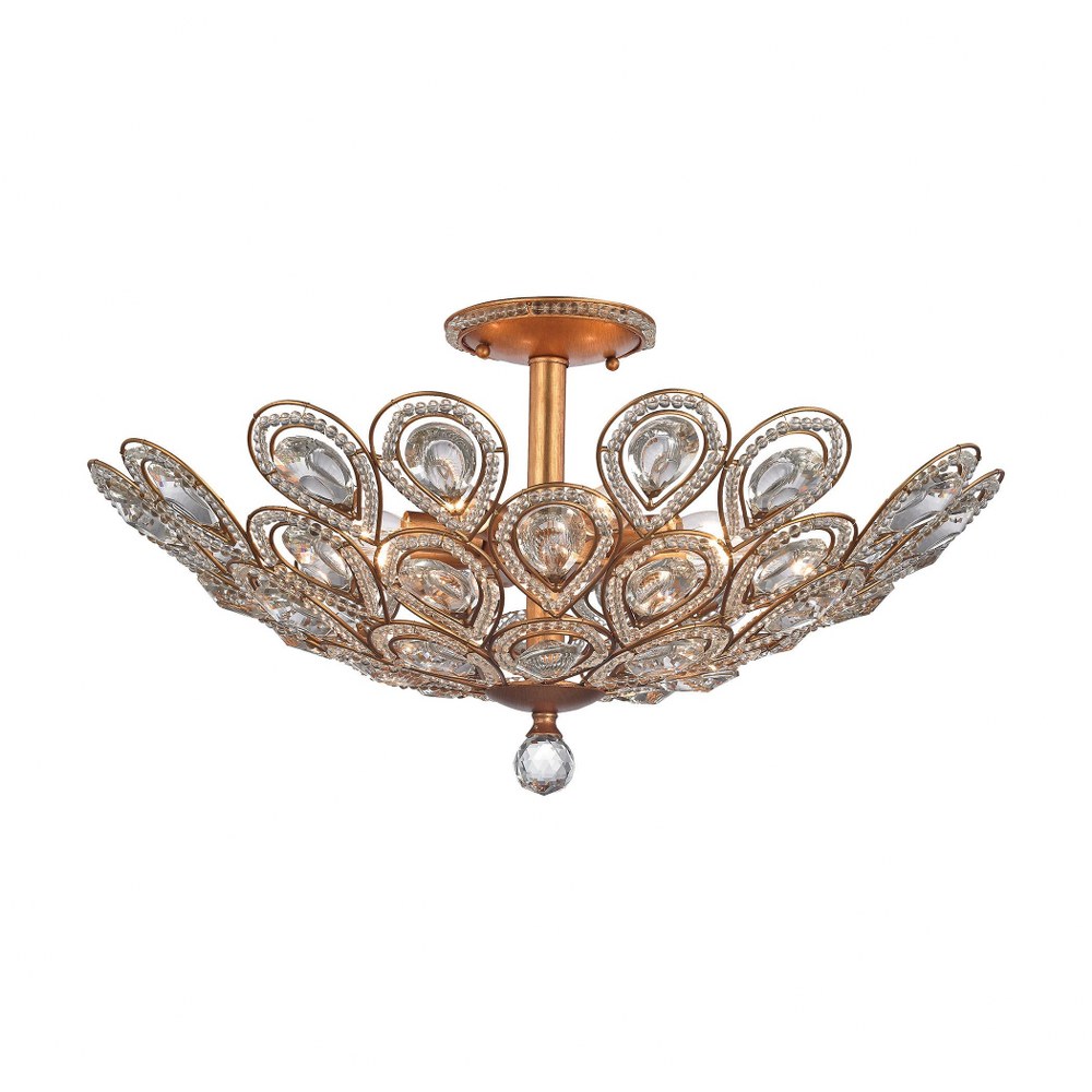 Elk Lighting-11933/8-Evolve - 8 Light Semi-Flush Mount in Traditional Style with Luxe/Glam and Victorian inspirations - 13 Inches tall and 24 inches wide   Evolve - 8 Light Semi-Flush Mount in Traditi