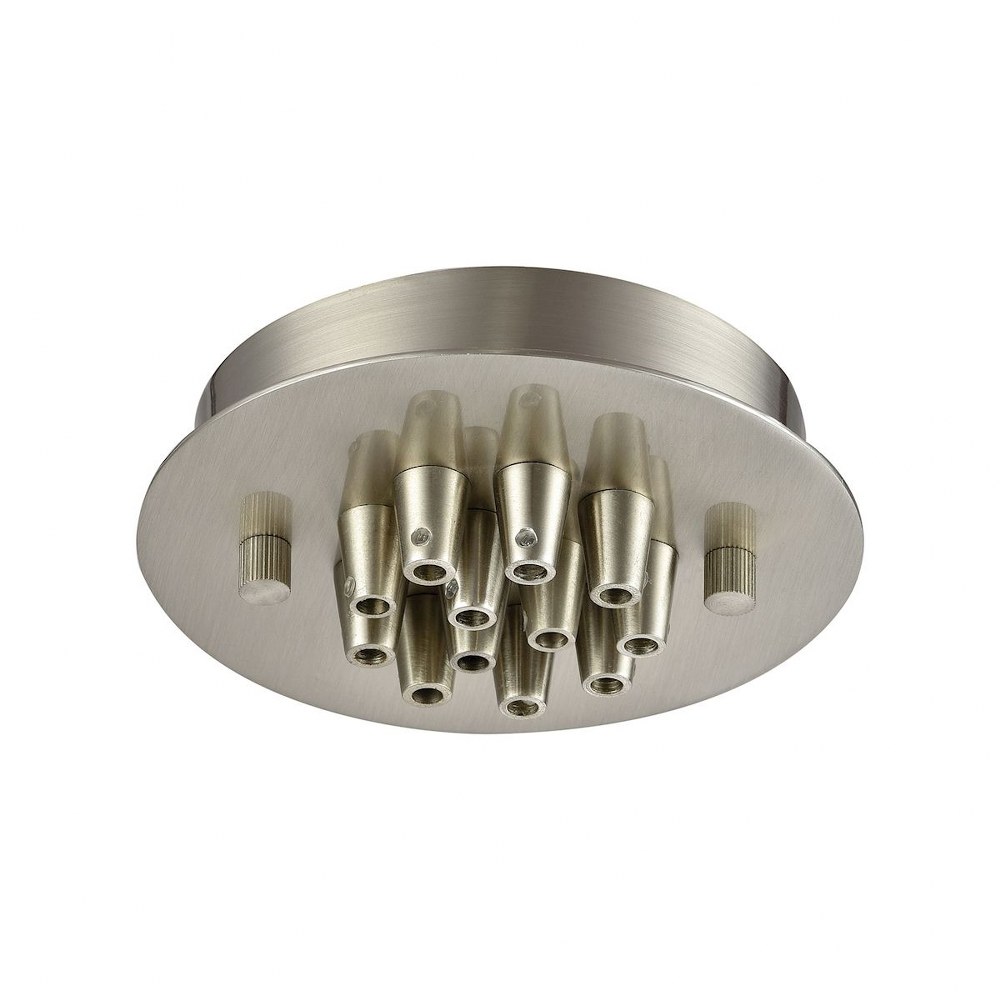 Elk Lighting-12SR-SN-Accessory - 12 Light Small Round Canopy in Transitional Style with Mid-Century and Eclectic inspirations - 1 Inches tall and 6 inches wide   Accessory - 12 Light Small Round Canop