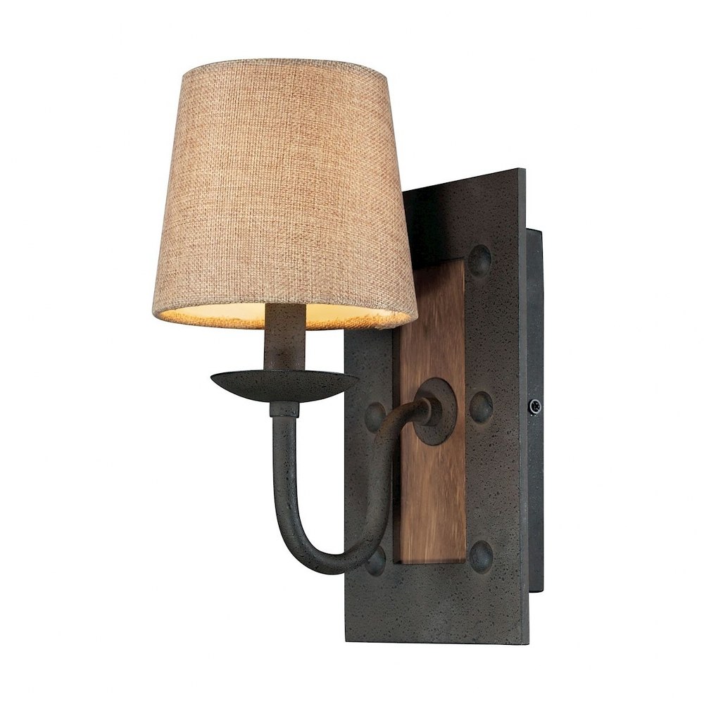 Elk Lighting-14130/1-Early American - 1 Light Wall Sconce in Transitional Style with Country/Cottage and Modern Farmhouse inspirations - 12 Inches tall and 6 inches wide   Vintage Rust Finish with Col
