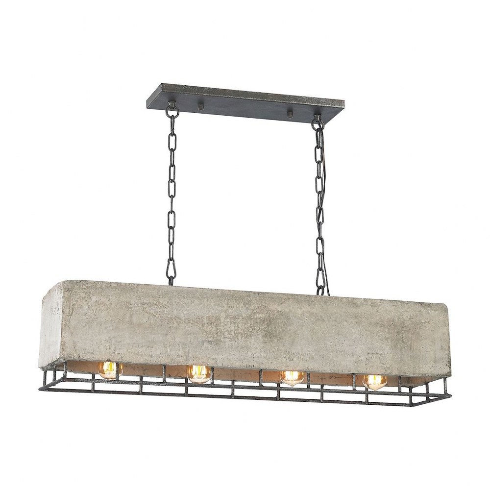 Elk Lighting-14323/4-Brocca - 4 Light Chandelier in Modern/Contemporary Style with Urban/Industrial and Modern Farmhouse inspirations - 11 Inches tall and 9 inches wide   Silverdust Iron Finish with C