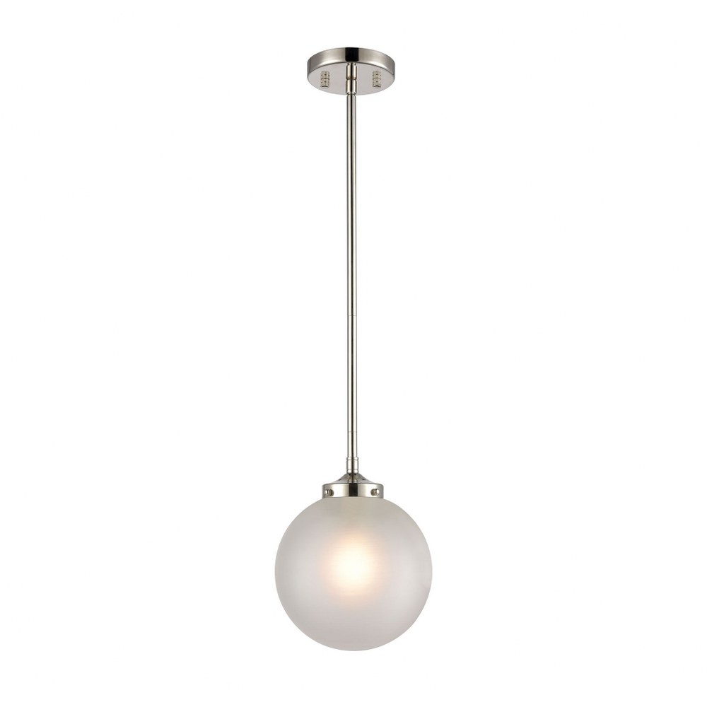 Elk Lighting-15364/1-Boudreaux - 1 Light Mini Pendant in Modern/Contemporary Style with Mid-Century and Retro inspirations - 10 Inches tall and 8 inches wide Polished Nickel  Matte Black/Antique Gold 