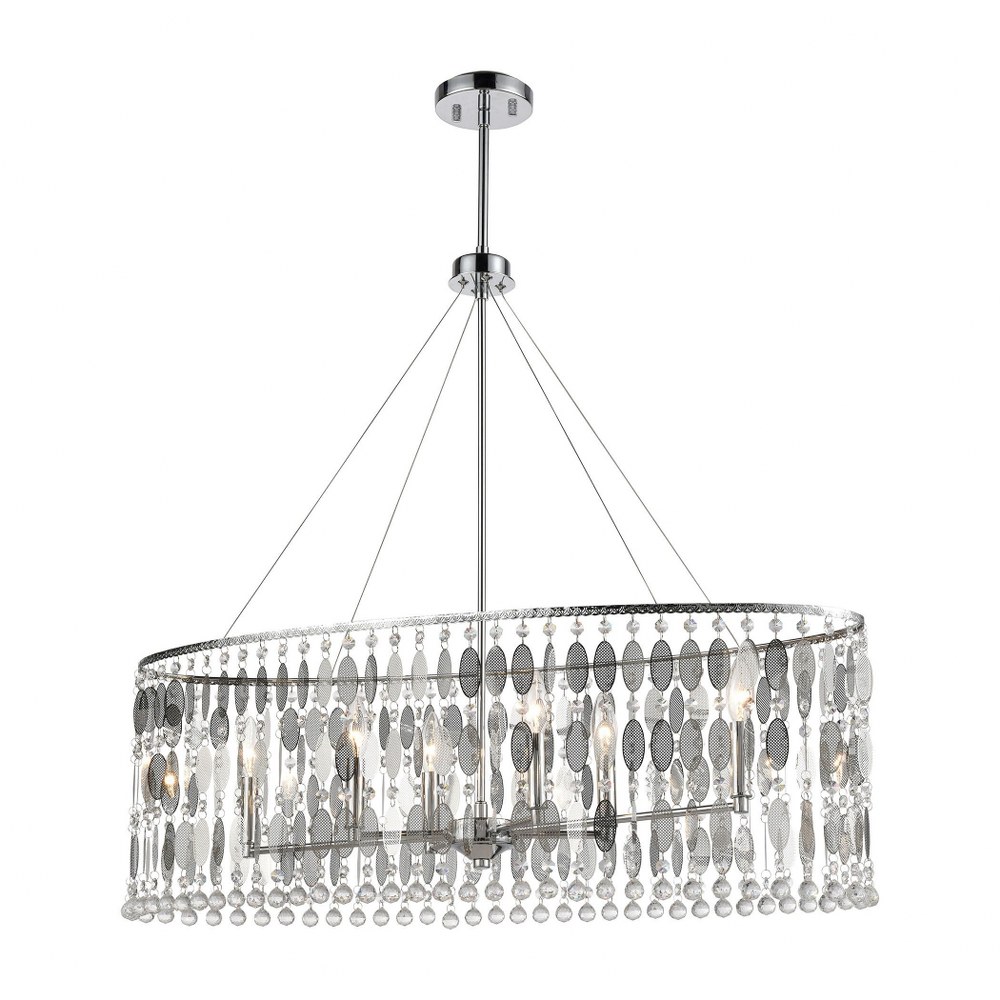 Elk Lighting-15383/6-Chamelon - 6 Light Chandelier in Modern/Contemporary Style with Luxe/Glam and Boho inspirations - 31 Inches tall and 36 inches wide   Polished Chrome Finish with Perforated Stainl