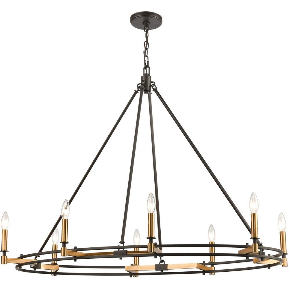 Elk Lighting-15607/8-Talia - 8 Light Island in Transitional Style with Eclectic and Urban/Industrial inspirations - 31 Inches tall and 42 inches wide   Oil Rubbed Bronze/Satin Brass Finish