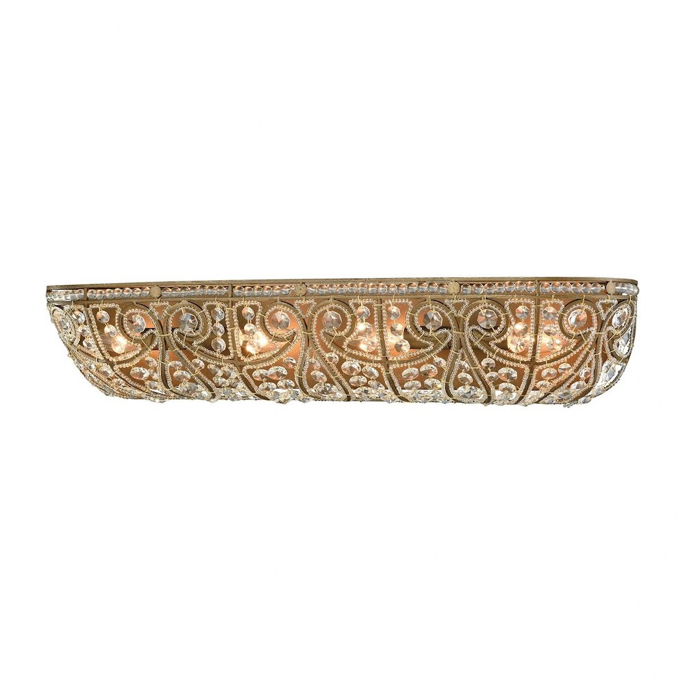 Elk Lighting-15961/4-Elizabethan - 4 Light Bath Vanity in Traditional Style with Victorian and Luxe/Glam inspirations - 6 Inches tall and 27 inches wide   Dark Bronze  Finish with Clear Crystal Glass