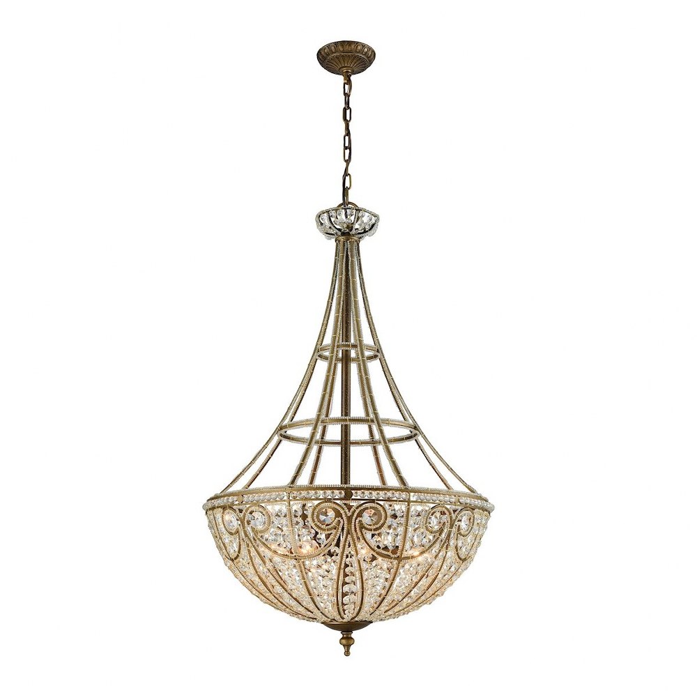 Elk Lighting-15966/8-Elizabethan - 8 Light Chandelier in Traditional Style with Victorian and Luxe/Glam inspirations - 37 Inches tall and 22 inches wide   Dark Bronze Finish with Clear Crystal